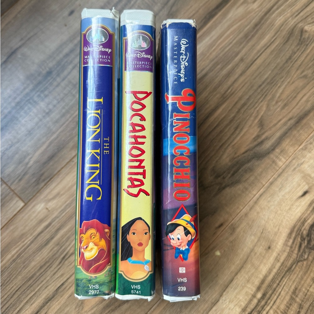 Disney Lion King, Pocahontas and Pinocchio VHS